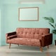 image 2 of STYLISH CRUSH VELVET FABRIC CLIC CLAC SOFA BED IN BROWN