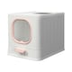 image 4 of Living and Home Enclosed Cat Litter Box with Scoop, Pink | Pink