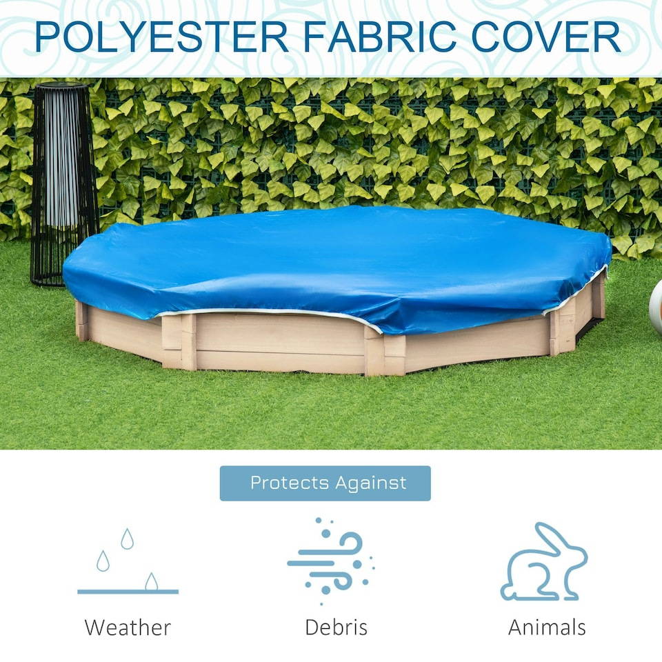 image 1 of Outsunny Kids Wooden Sand Pit Children Sandbox with Cover Outdoor Playset