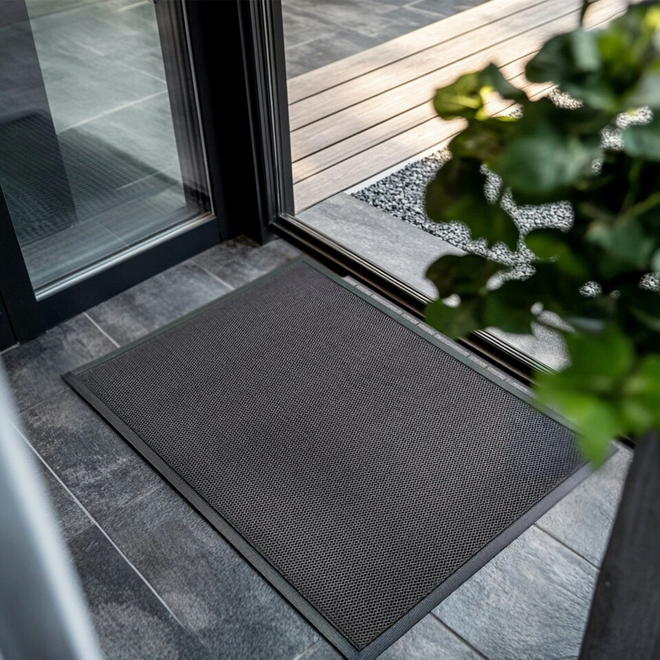 image 1 of Nicoman Dark Grey Meshmat Entrance Doormat 90cm x 60cm | Grey | Dark Grey