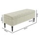 image 3 of 90cm Paris Plain Ottoman Storage Bench -Naples Shoes Bench with Black Turned Wooden Legs - Cream Upholstery Storage Footstool