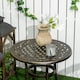 image 6 of Outsunny 60cm Round Hollow Top Design Side Table with Cast Aluminum Frame