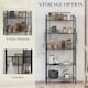 image 3 of HOMCOM 5-Tier Kitchen Storage Unit, Microwave Stand with Open Shelves and Hooks