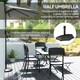 image 4 of Outsunny 2.7m Metal Frame Garden Furniture Parasol Half Round Umbrella Grey Grey | Light Grey