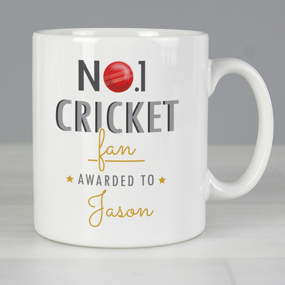 image 1 of Personalised No.1 Cricket Fan Mug White