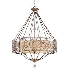 Marcella 4 Light Round Pendant British Bronze Finish, E27