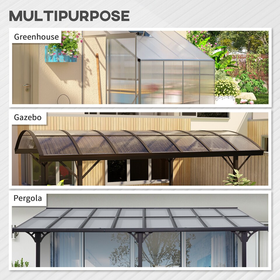 image 1 of Outsunny 14 Pieces Twin-Wall Greenhouse Polycarbonate Sheets, 121 x 61 x 0.4cm