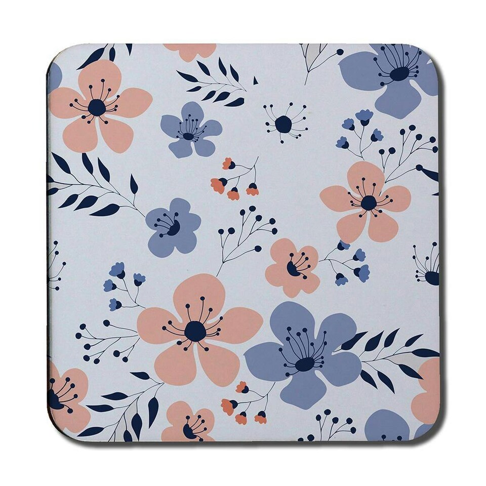 image 1 of Pink & Blue Flowers (Coaster)