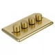 image 4 of Volex Crabtree 4-Gang Dimmer Light Switch - Angled Style