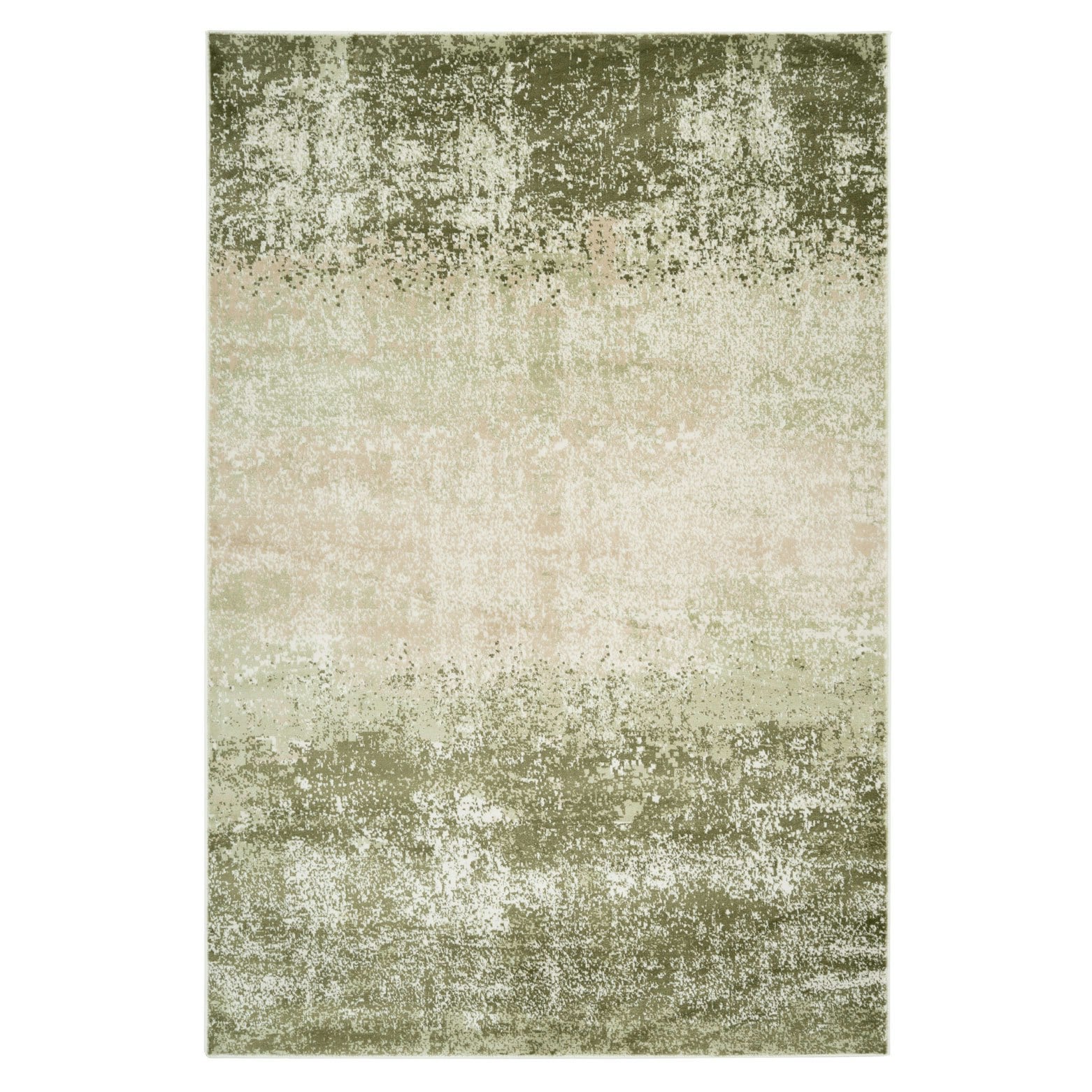 KUKOON Earthy Green Distressed Effect Living Room Area Rug 160cm x 230cm | Green