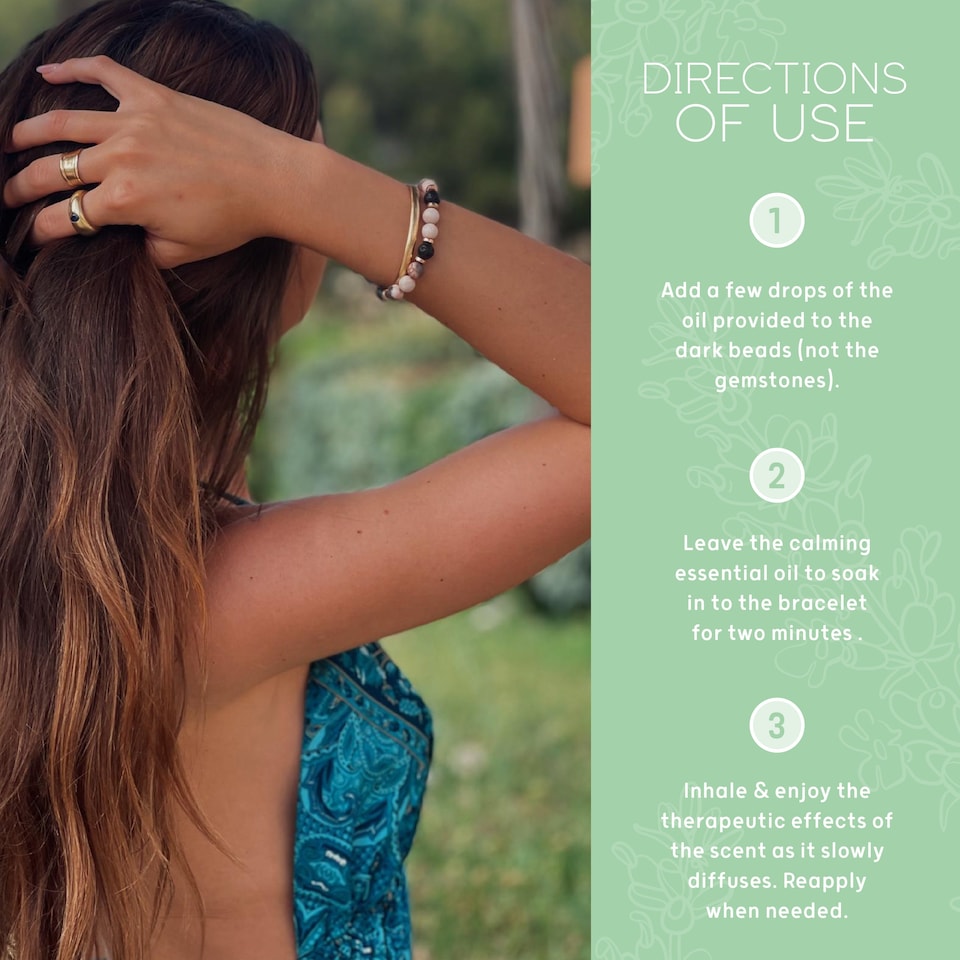 image 1 of LEVEL Wellbeing Lava Bead Aromatherapy Bracelet with Balance Essential Oil