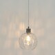 image 6 of First Choice Lighting Set of 2 Barnum Clear Dimple Glass Globe with Satin Nickel Pendant Fittings Silver | Clear