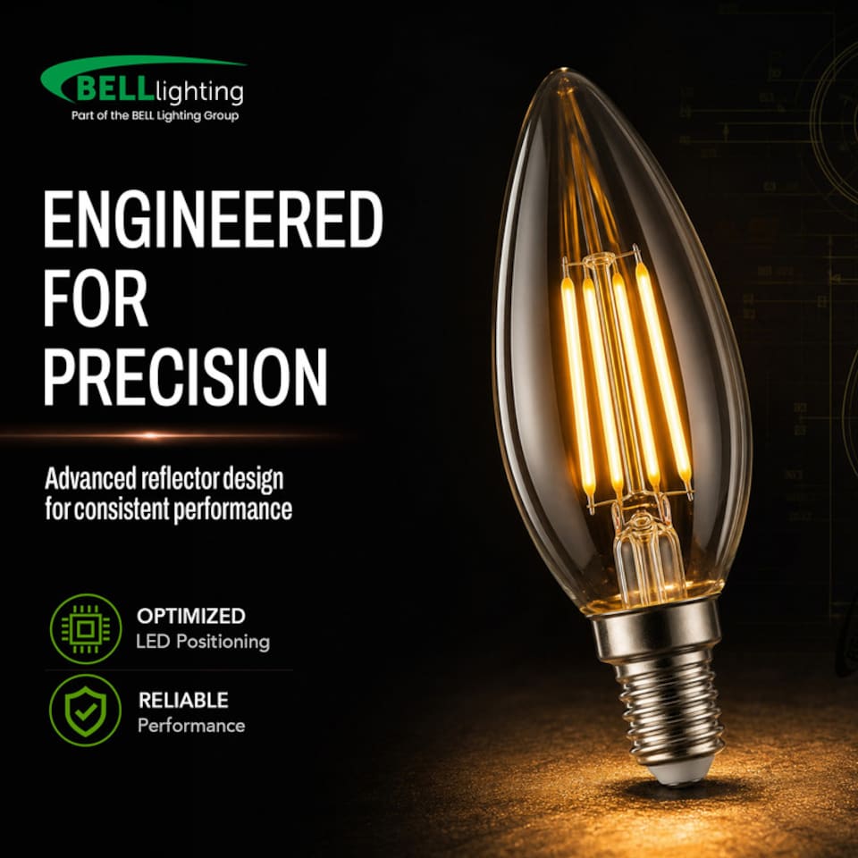 image 1 of BELL Lighting E14 SES LED Filament Candle 4.5W Light Bulb Warm White 2700K