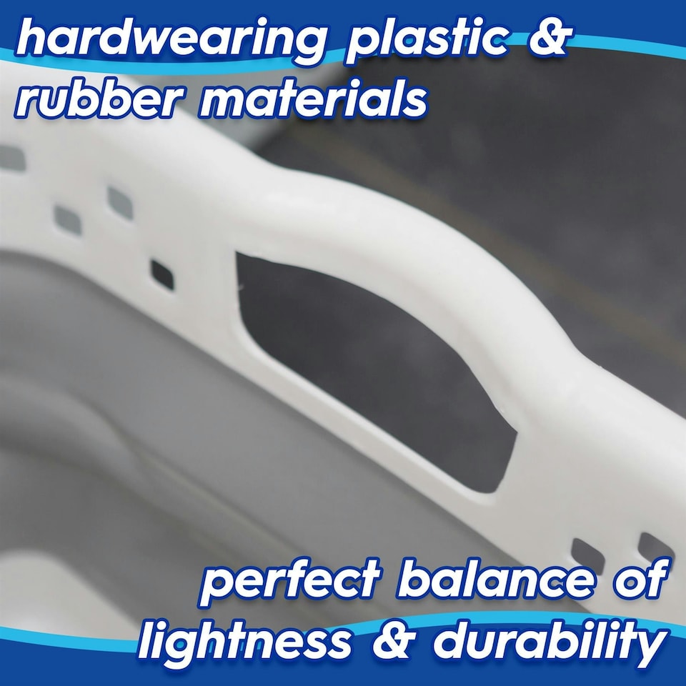 image 1 of Harbour Housewares Collapsible Laundry Basket - 42L - White/Grey | White | White/Grey