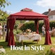 image 2 of 3m x 3m Garden Gazebo Outdoor Patio Party Pavilion Tent - Heavy Duty Aluminium Frame