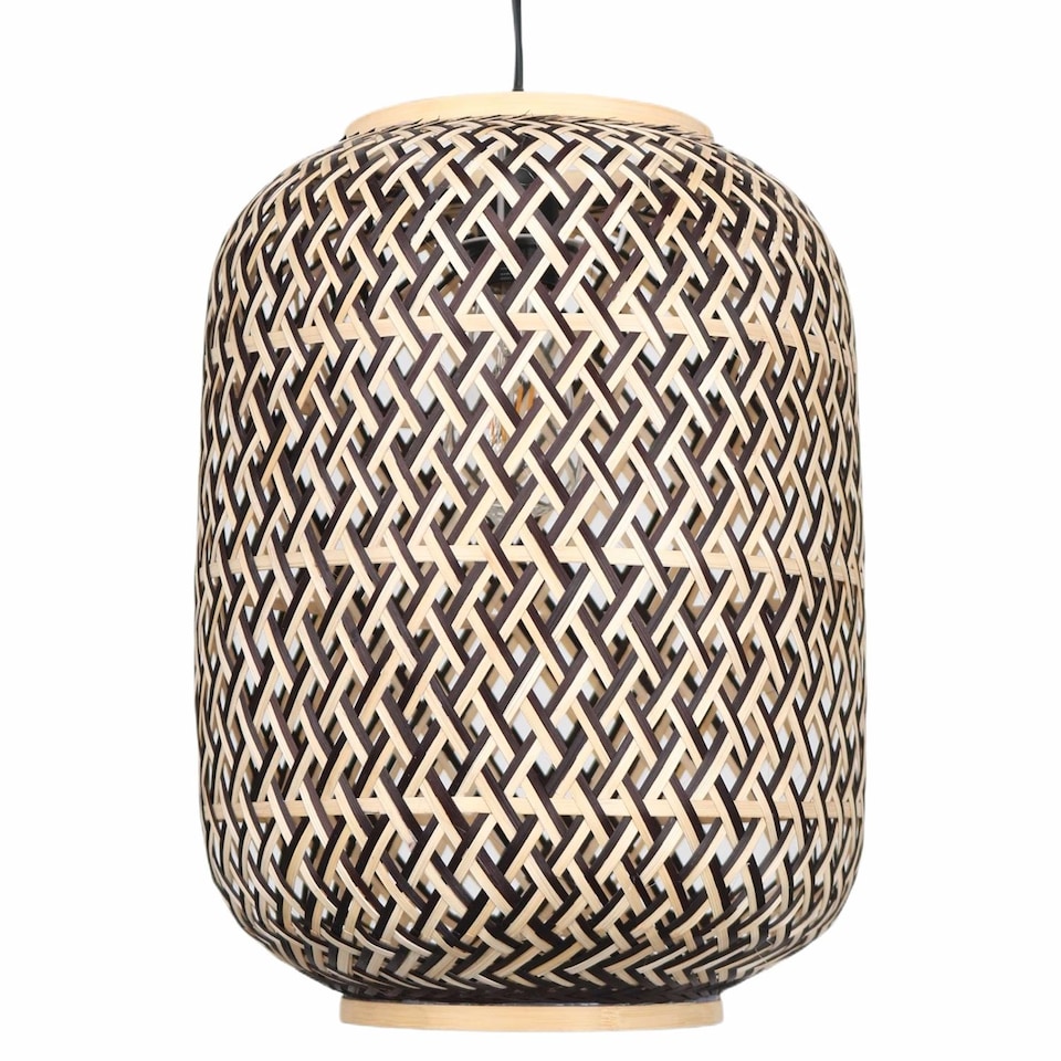 image 1 of Tonia - Mixed Bamboo Weaved Pendant Lightshade | Cream | Large | 1