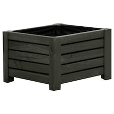 Primrose Wooden Grey Square Patio Planter Garden Flower Pot Planter 38cm