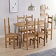image 1 of Augusta Large Round Dining Table with 6 Corona Dining Chairs - MDF - Antique Waxed Pine Brown