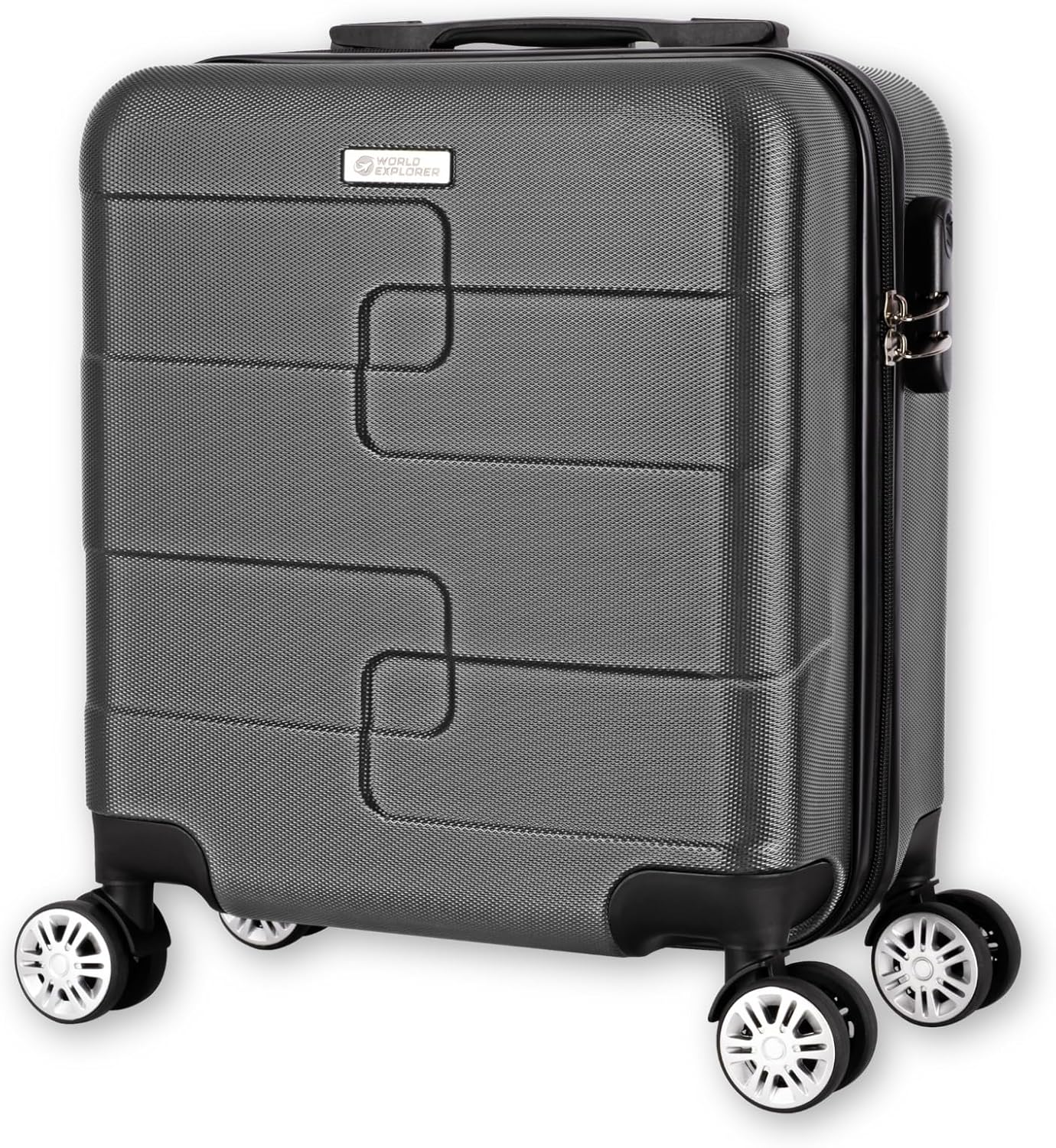 Straame 45x35x20cm Dark Grey Cabin Suitcase, 360° Spinner Wheels