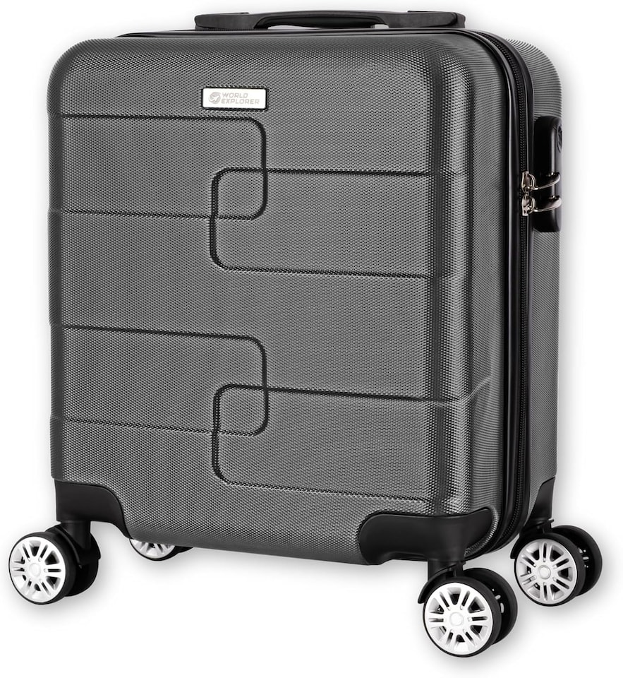 image 1 of Straame 45x35x20cm Dark Grey Cabin Suitcase, 360° Spinner Wheels