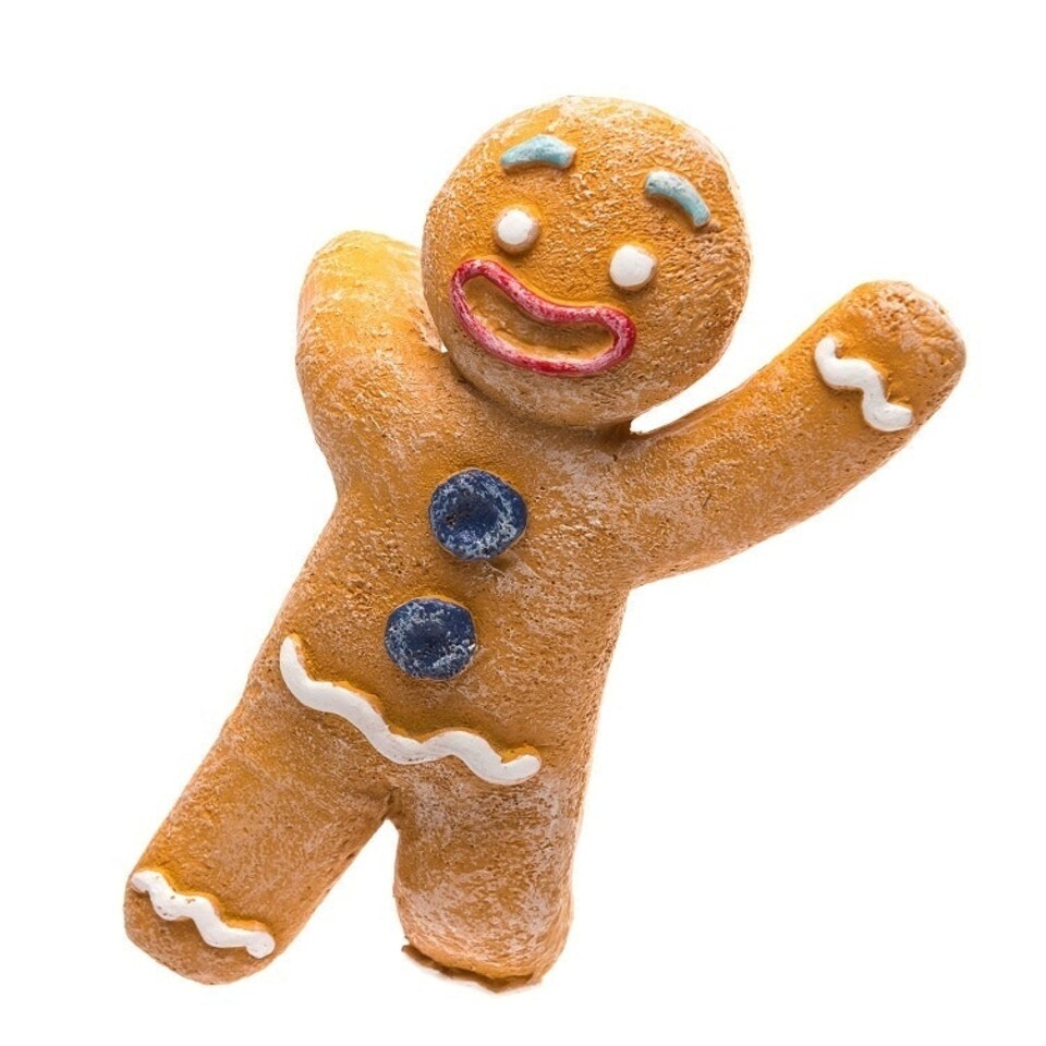 image 1 of Full Colour Gingerbread Man Pot Buddy - L11 x W6.5 x H3 cm