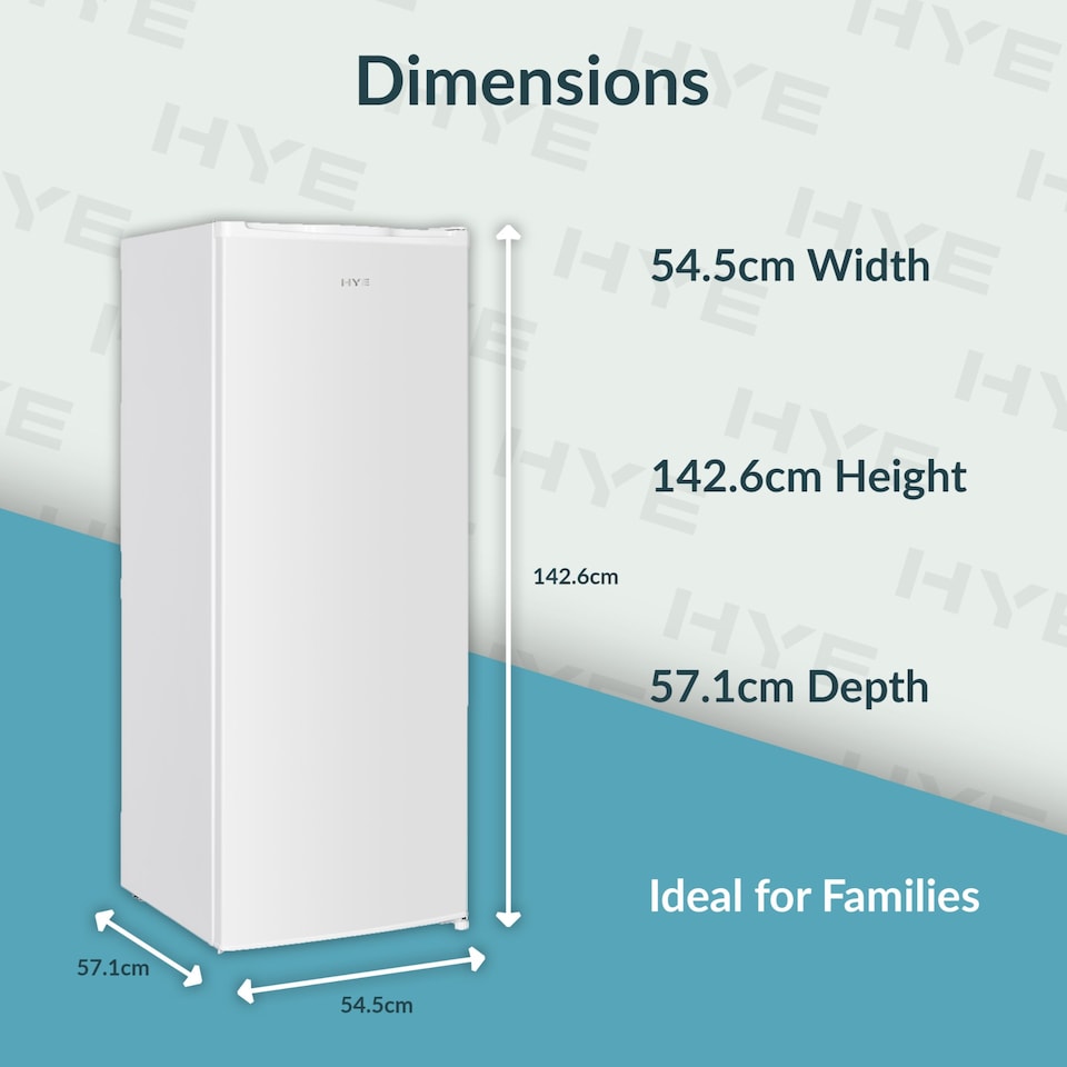 image 1 of HYE Freestanding Upright Freezer, 168 Litre, 55cm, White - RF01SDFR168W01
