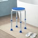 image 2 of HOMCOM 360 Swivel Seat Bath Shower Stool, Adjustable Height Shower Chair with Aluminium Frame Non-Slip Feet Chair Safe Support Home Assistance, Blue