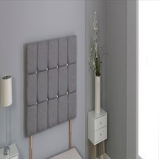 Grey Linen Cube Headboard Grey | 4FT6 Double 26"inch Headboard