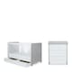 image 1 of Pembrey 2 Piece Furniture - Cot Bed, Changing Unit & Premium Sprung Mattress, Suitable from Birth to 4 Years (Ash Grey & White)