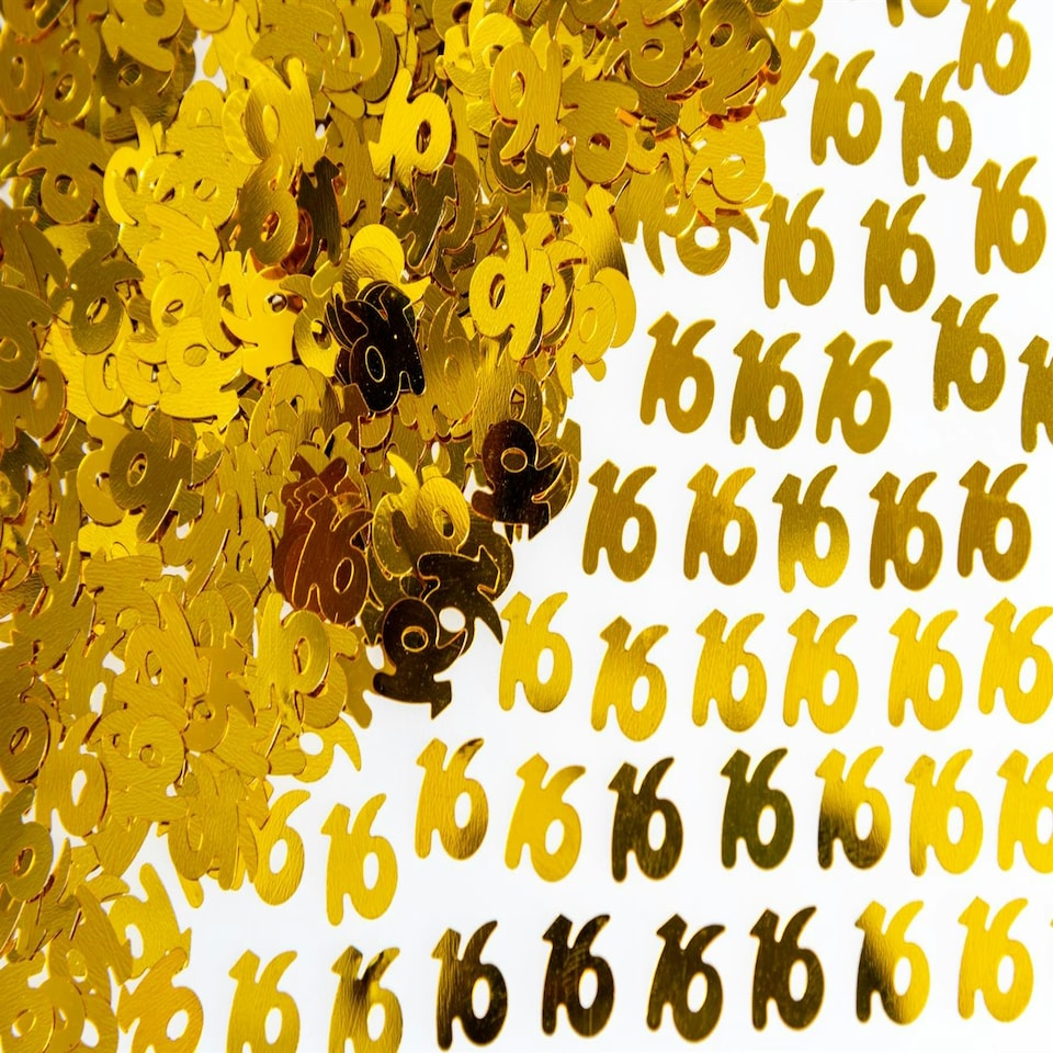 image 1 of 16th Birthday Confetti in Gold, 14g, 4 Packs