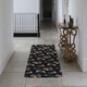 image 3 of Floral Pattern (Runner Rug) Black