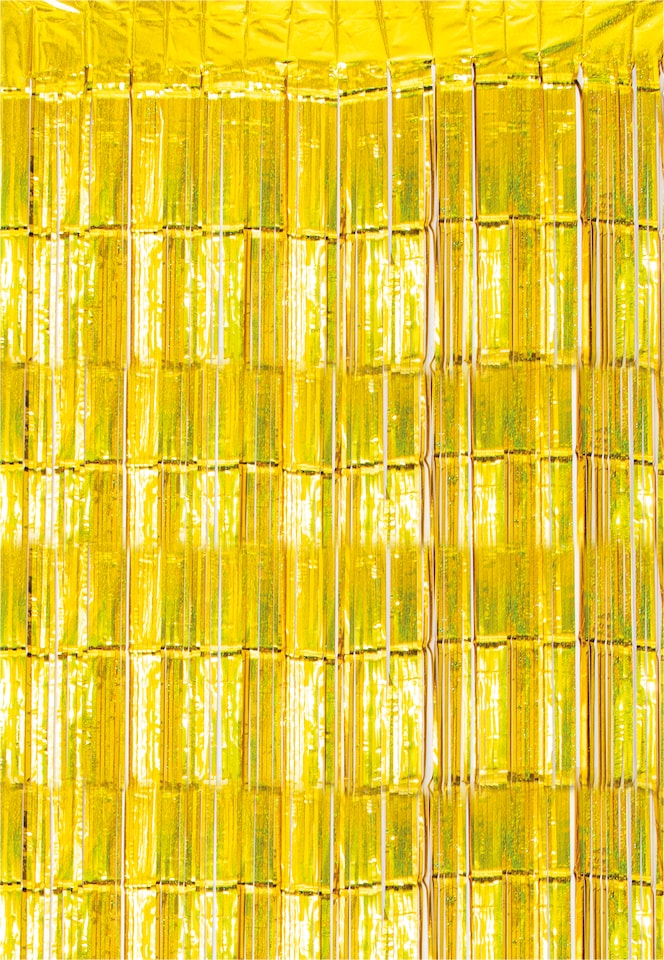 image 1 of Shimmer Tinsel Curtain, 3M x 1M Gold