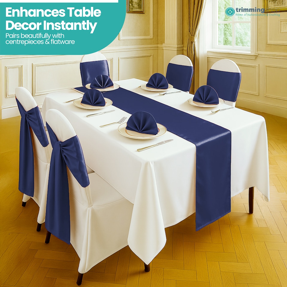 image 1 of Satin Table Runner for Dining Table - 11 x 108 Inch