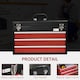 image 3 of DURHAND 3 Drawer Tool Chest, Lockable Metal Tool Bowith Ball Bearing Runners, Portable Toolbox, 510mm 220mm 320mm, Black | Black | Red | 1