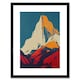 image 1 of El Capitan Rock Yosemite Valley Pop Yellow Red 9x7" Black Framed Wall Art Print