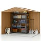 image 6 of Outsunny 8 x 6ft Garden Storage Shed with Double Door Brown Wood Effect 