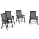 image 6 of Outsunny 4-PCS Garden Armchairs Outdoor Patio Folding Furniture Black Brown