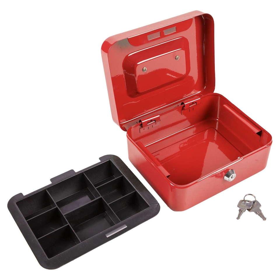 image 1 of Ashley Metal Cash Box - 20.5cm - Red