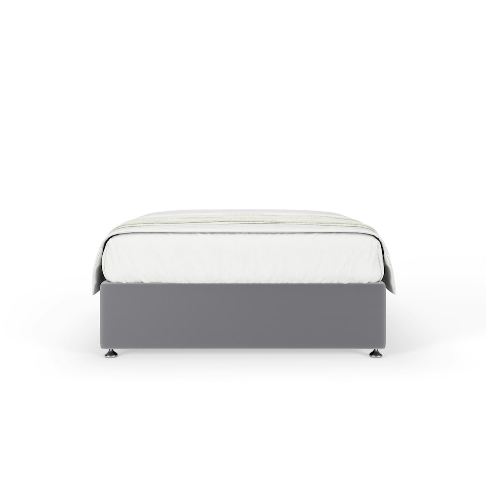 image 1 of Super Ortho Orthopaedic Silver Plush Velvet Divan Set Double