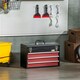 image 5 of DURHAND Lockable 3 Drawer Tool Chest with Ball Bearing Slide Drawers Black | Black | Red | 51cm x 22cm x 32cm | 1