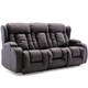 image 1 of Caesar 3 Seater Electric High Back Bonded Leather Recliner Sofa (Brown)