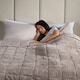 image 3 of OHS Waffle Fleece Sensory Weighted Blanket 8kg, 150x200cm - Mink