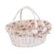 image 1 of Large White Swing Handle Wicker Shopper with Garden Rose Lining | Multi | Garden Rose