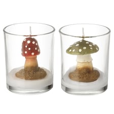 Heaven Sends Halloween Set of 2 Toadstool Autumnal Candles