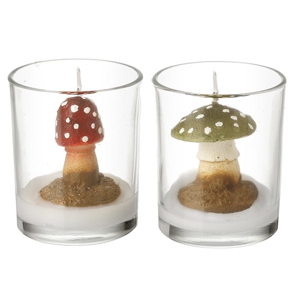 Heaven Sends Halloween Set of 2 Toadstool Autumnal Candles