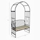 image 3 of Greenhurst Grey Garden Arch with Bench & Removable Cushion – Steel Frame Outdoor Feature