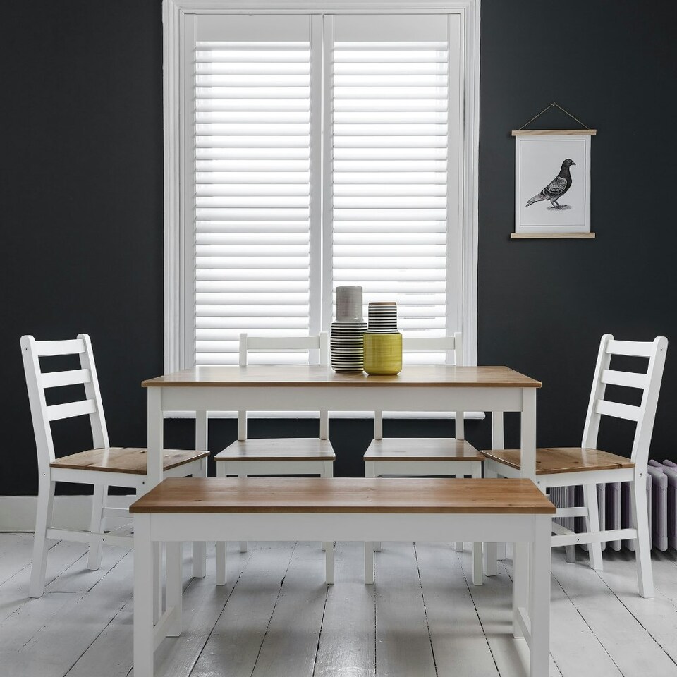 image 1 of Annika Dining Table in Grey & Pine White