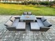 image 1 of Fimous Rattan Garden Furniture Set Outdoor Lounge Sofa Chair Gas Fire Pit Dining Table Set With 2 Big Footstool Double Seat Sofa Armchiar