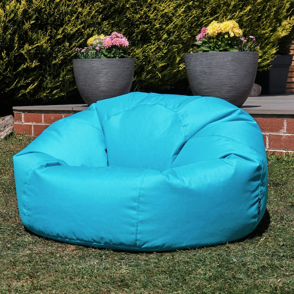 image 1 of icon Classic Indoor Outdoor Bean Bag Aqua Blue Bean Bag Chair Blue