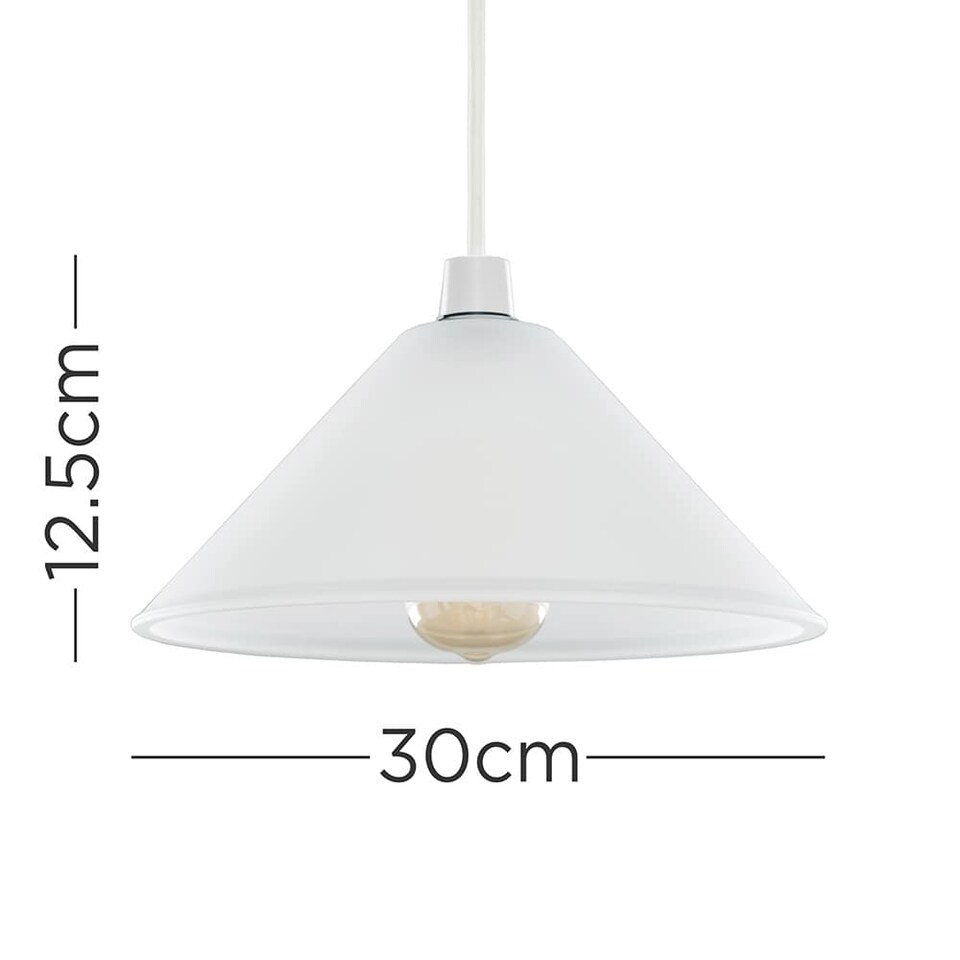 image 1 of ValueLights Pair Frosted White Taper Ceiling Shades & Bulbs | White